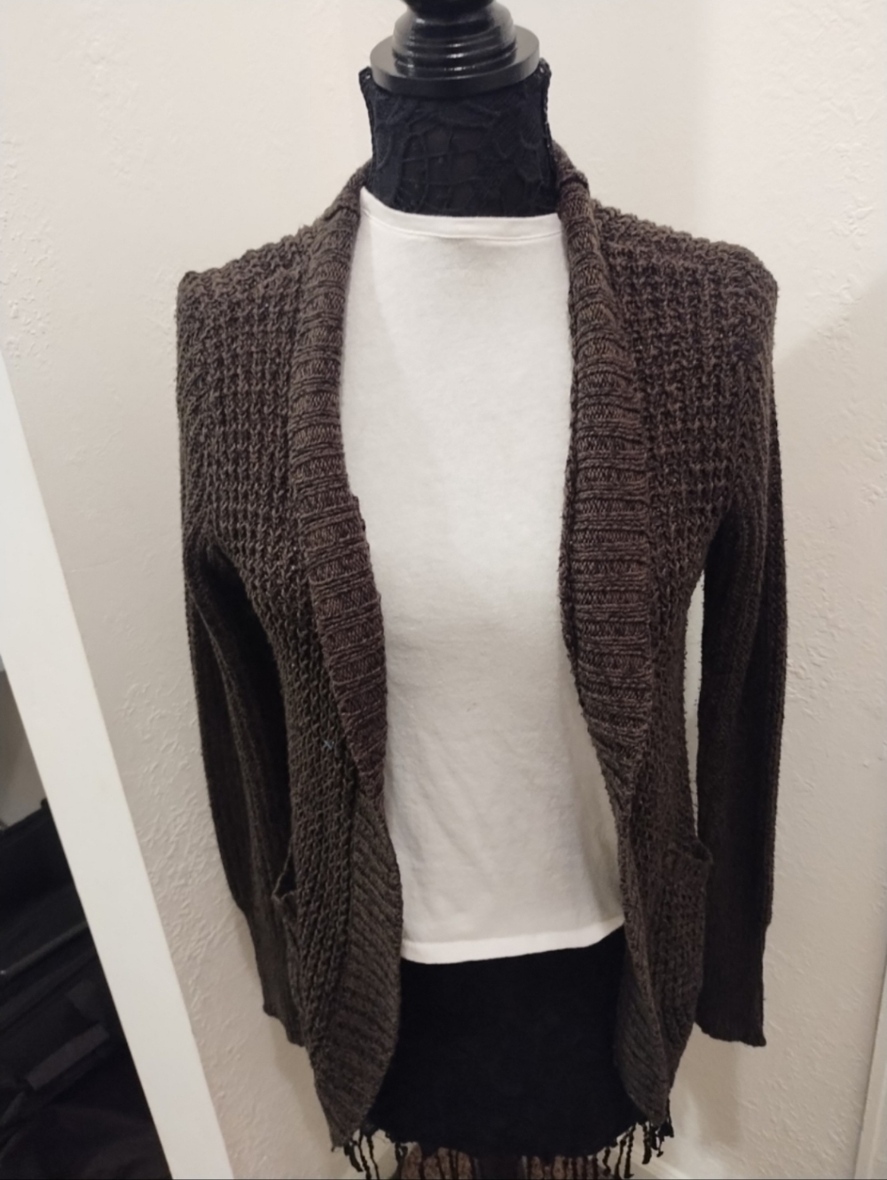 RD Style Dark Brown Knit Cardigan